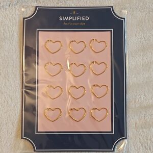 Gold Heart-Shaped Paper Clips